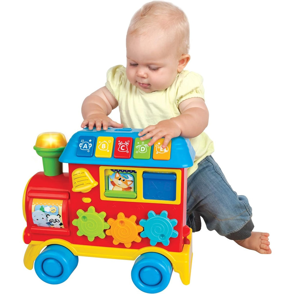 Winfun Walker Ride-On Learning Train | 3‑in‑1 Grow-With-Me Train - Sit‑Play, Push Walker & Ride-On with Learning Buttons, Light-Up Engine, Gears & Sound Effects