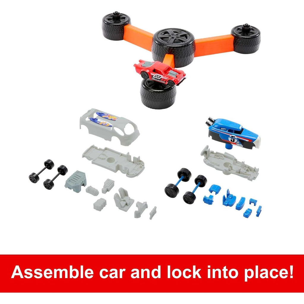 Mattel Games Hot Wheels Build ‘N Slam Kids Game with Buildable Classic Cars