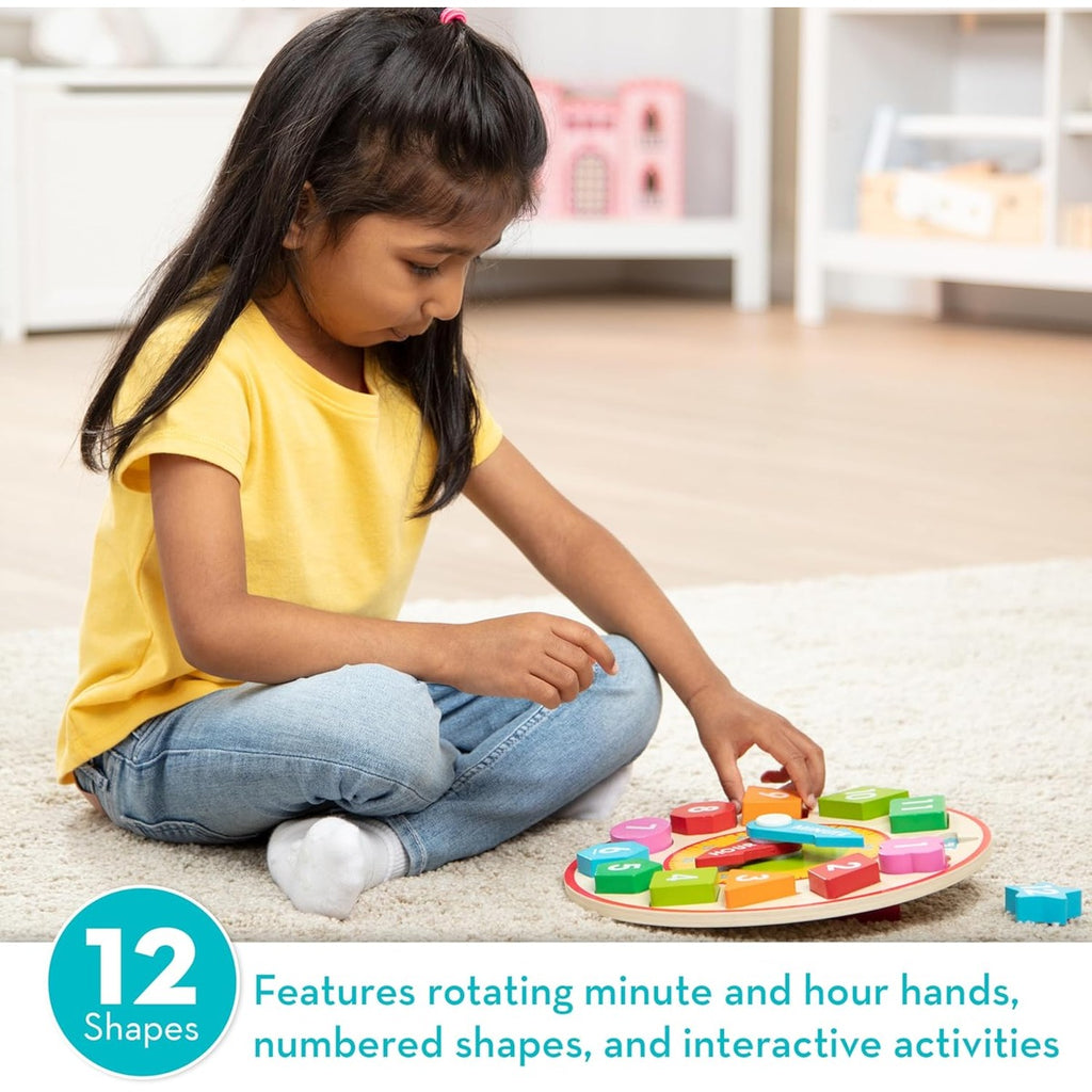 Melissa & Doug Shape Sorting Clock - Wooden Educational Toy