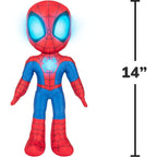 Marvel Spidey and His Amazing Friends Glow Webs Spidey Feature Plush - 14-Inch Interactive Plush with Light Up Eyes and