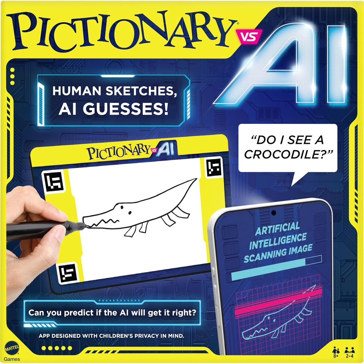 Mattel Mattel Games Pictionary Vs. AI Family Game for Game Nights with Kids, Adults & Families Using Artificial Intelligence 