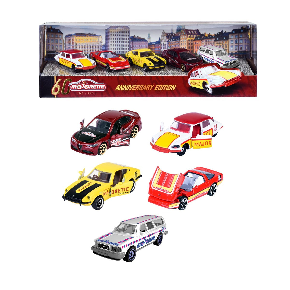 Majorette GIFTPACK 5 Cars 60 Years Birthday Edition Modern