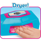 Shimmer N Sparkle Salon Style Manicure & Pedicure Kit with Real Nail Dryer, Soak, Polish and Decorate Accessories for Fun At Home Nail Art and Spa Play