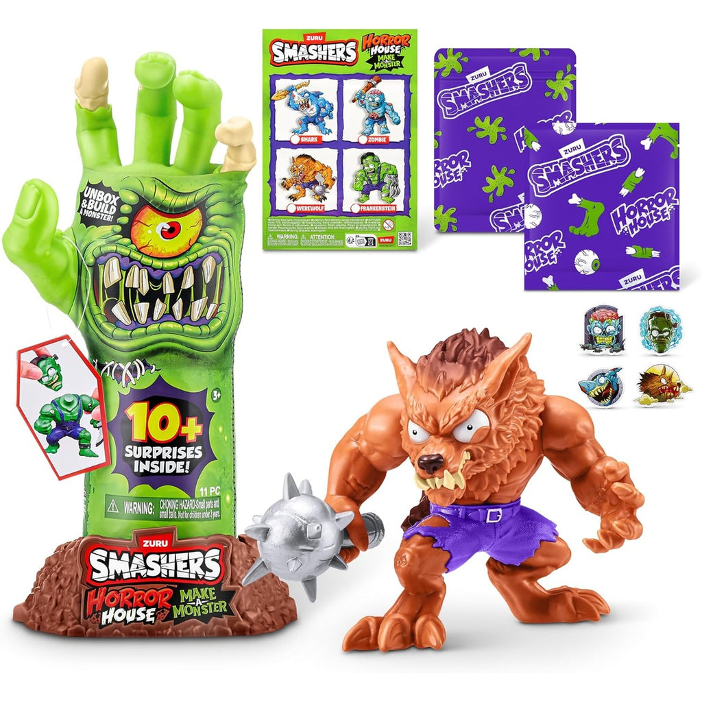 Smashers Horror House Dissect Skeleton Hand Playset with Over 10 Surprises, Build and Create Monster Figures, Slime