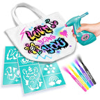 Canal Toys - Airbrush Art - Fashion Design Kit with electronic spray, stencils and felt-tip pens - AIR 016, White Tote Bag