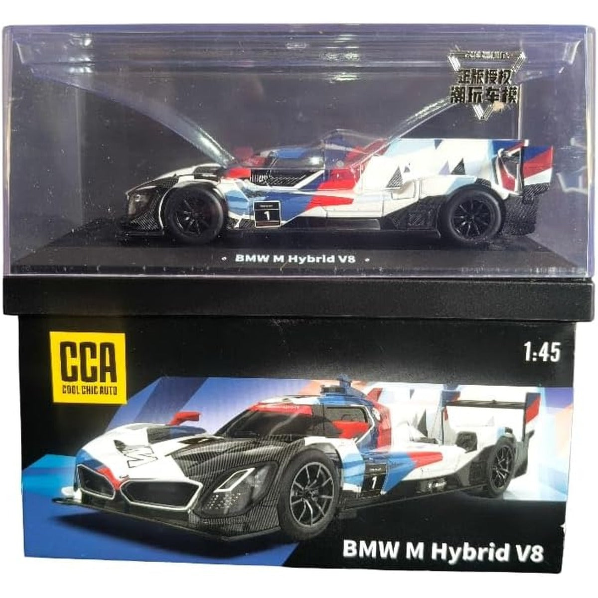 CCA Cool Chic Auto Hybrid V8 Die-Cast Model Car, 1:45 Scale, Racing Livery, Display Base Included