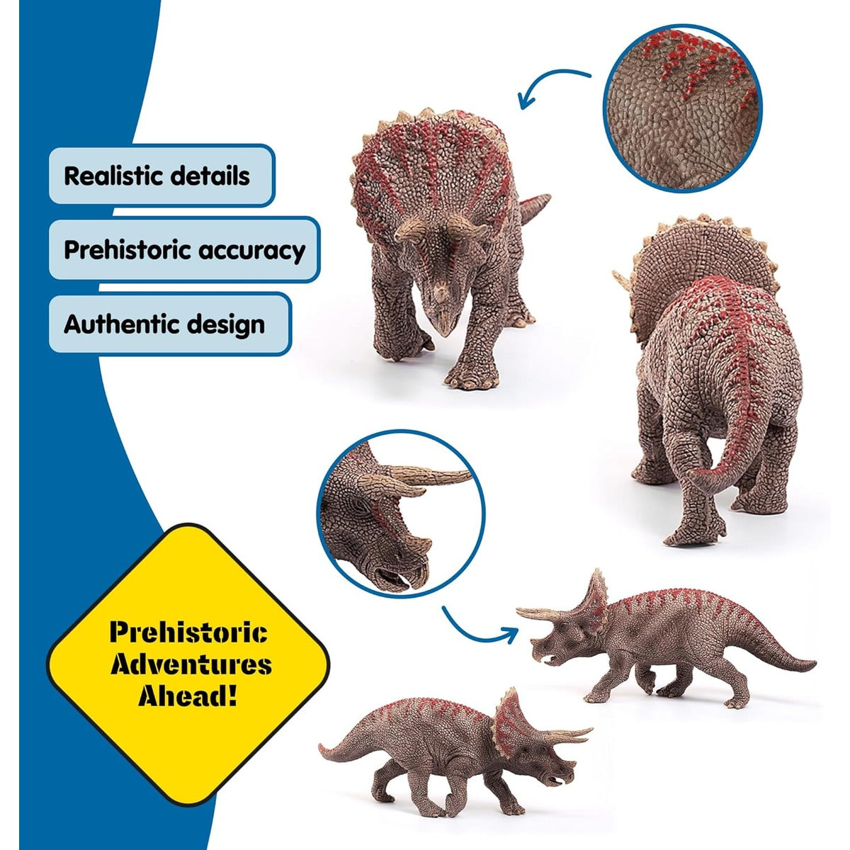 Schleich Dinosaurs 4" Realistic Triceratops Dinosaur Figure