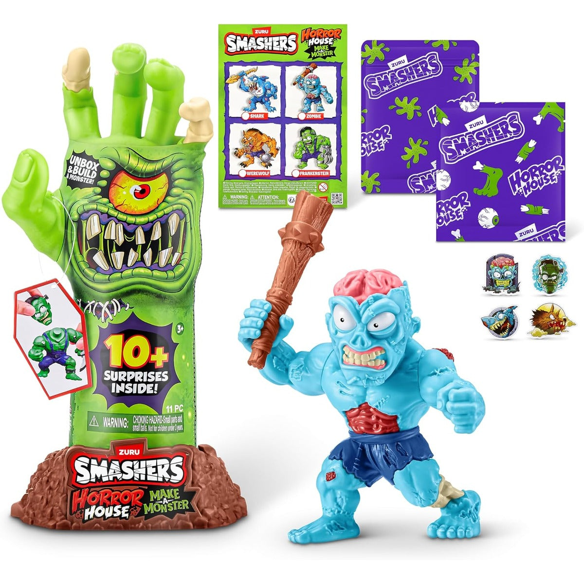 Smashers Smashers Horror House Dissect Skeleton Hand Playset with Over 10 Surprises, Build and Create Monster Figures, Slime 