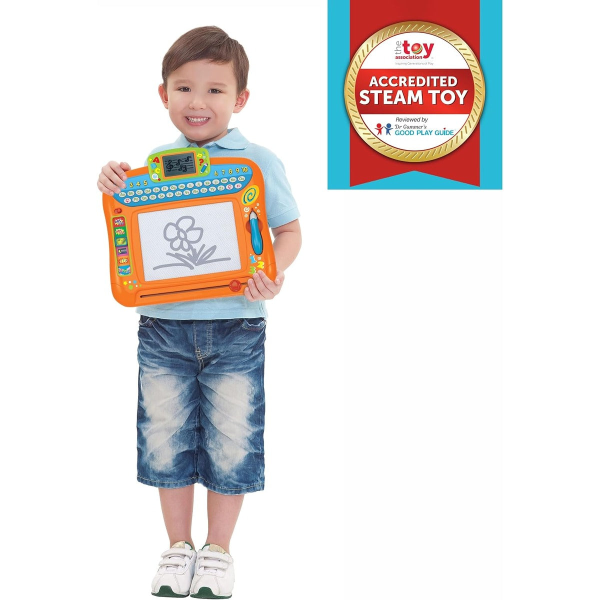 Winfun Write 'N Draw Learning Board | Educational Toy with Drawing Pad, LCD Screen, Alphabet, Numbers, Spelling, Learning Tool & Music Modes | Interactive Educational Toy for Kids Ages 2 Years+