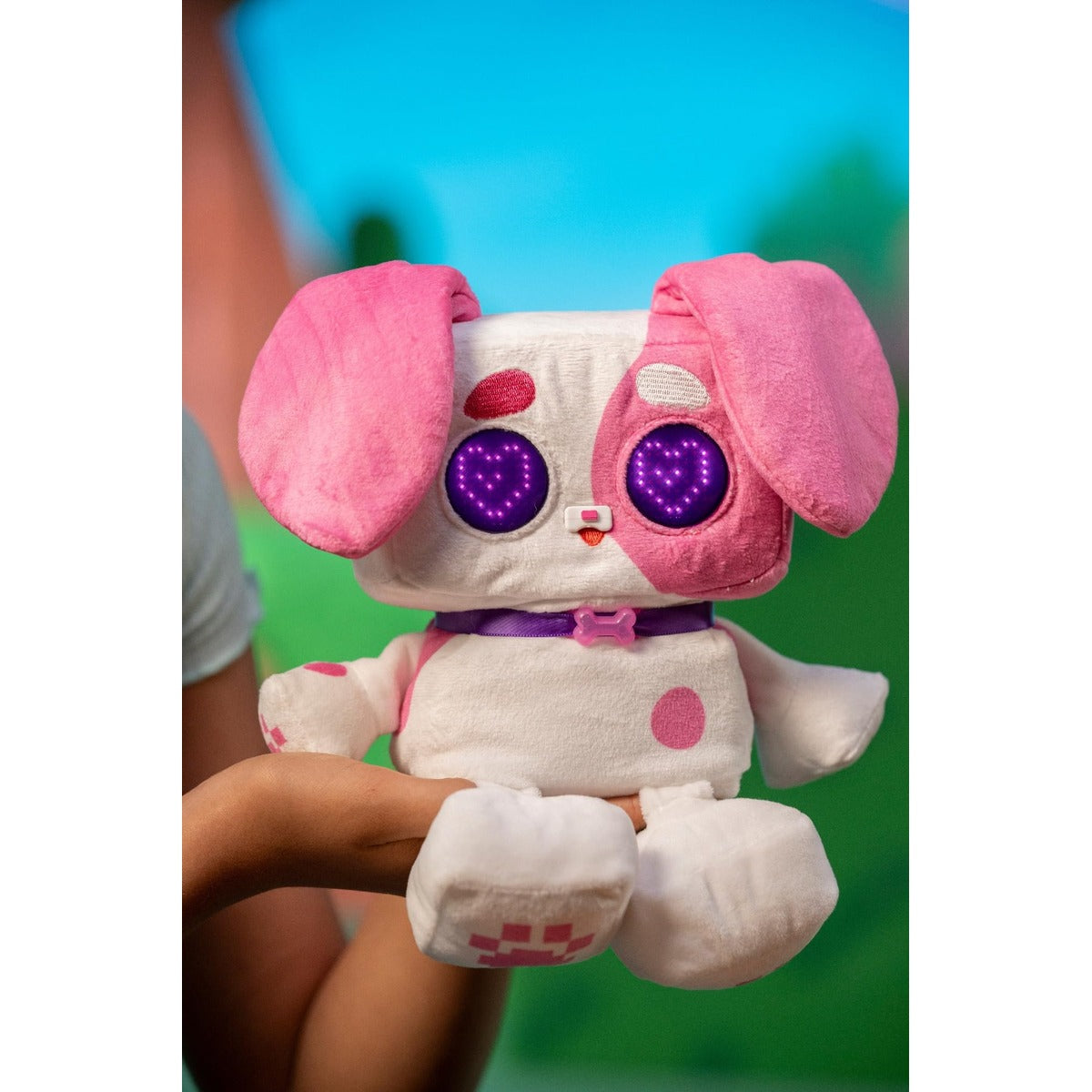 PIXEL HUGS Interactive Plush Puppy in Pink