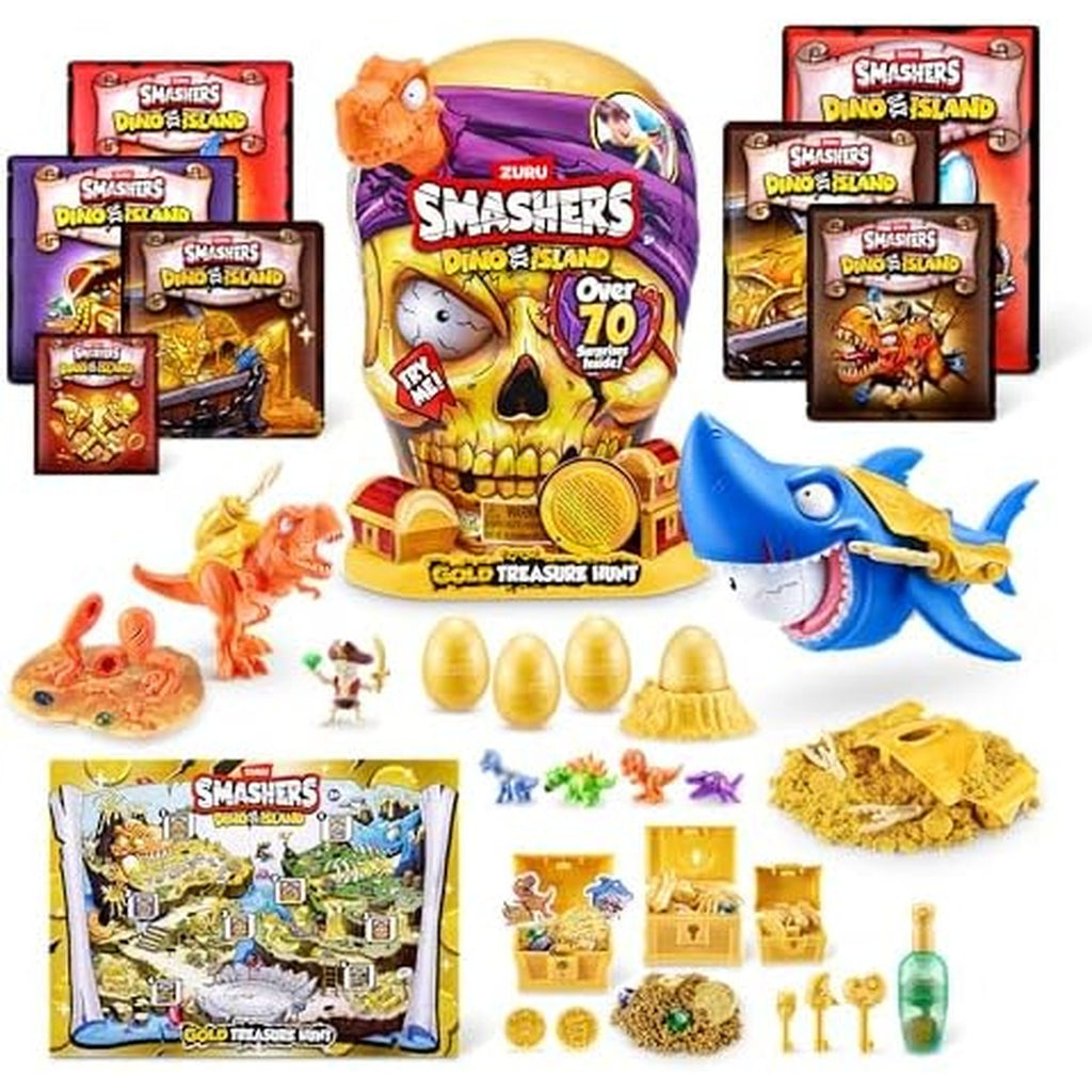ZURU SMASHERS 74123A (Orange) Smashers Dino Island Gold Treasure Hunt by Zuru, Giant (31.6 cm)