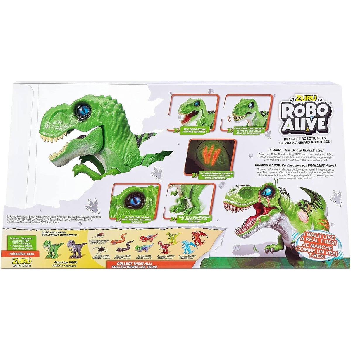 Robo Alive Attacking Green T-Rex Battery-Powered Robotic Toy by Zuru