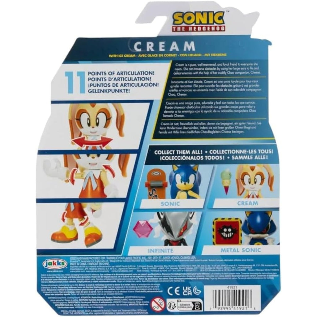 Amazon.com: Sonic The Hedgehog Wave 13 Cream 4-Inch Mini Figure [with Ice Cream Cone] : Toys & Games