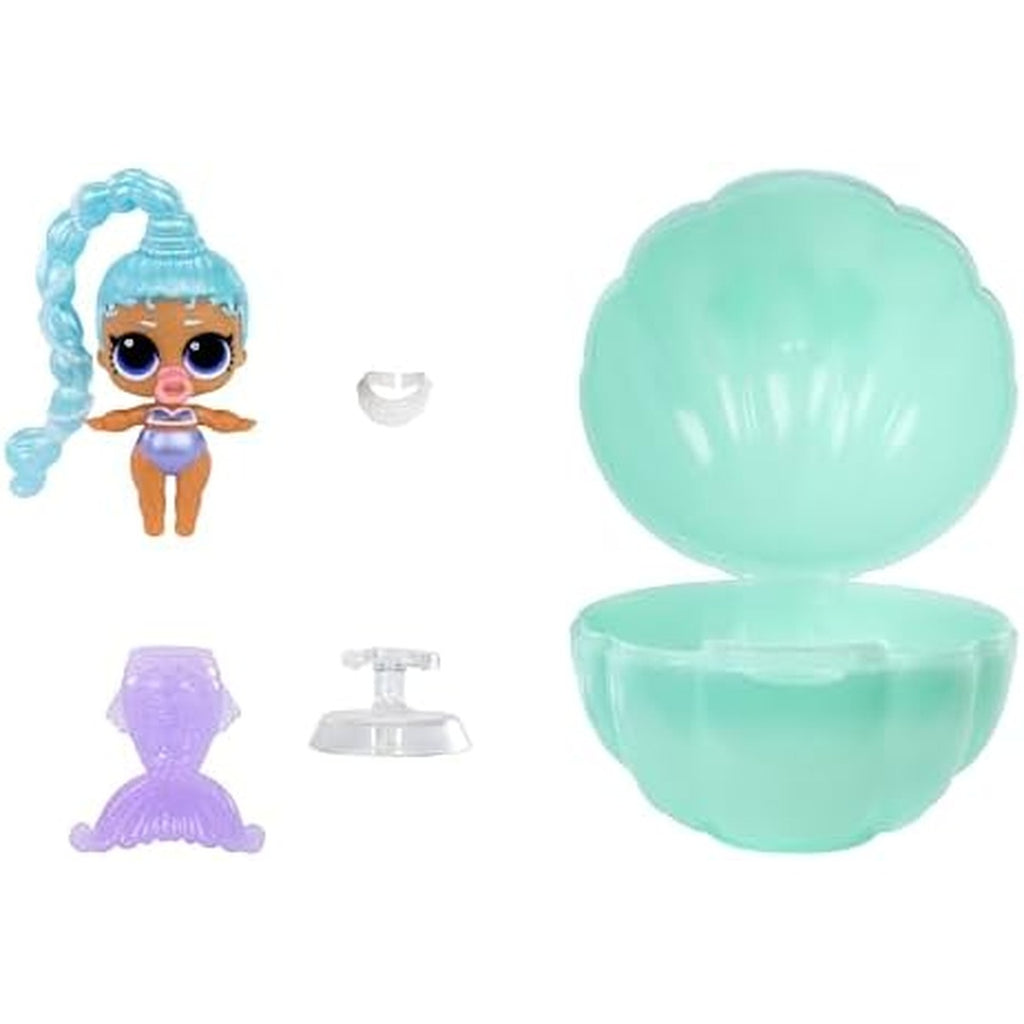 L.O.L. Surprise! Mermaids Makeover Magic Baby Sisters Mystery Doll, Color Change Mermaid Tail, Shell Display Ball & Stand, Collectible Mini Mermaid Doll for Kids Ages 4+, 2.75 Inch