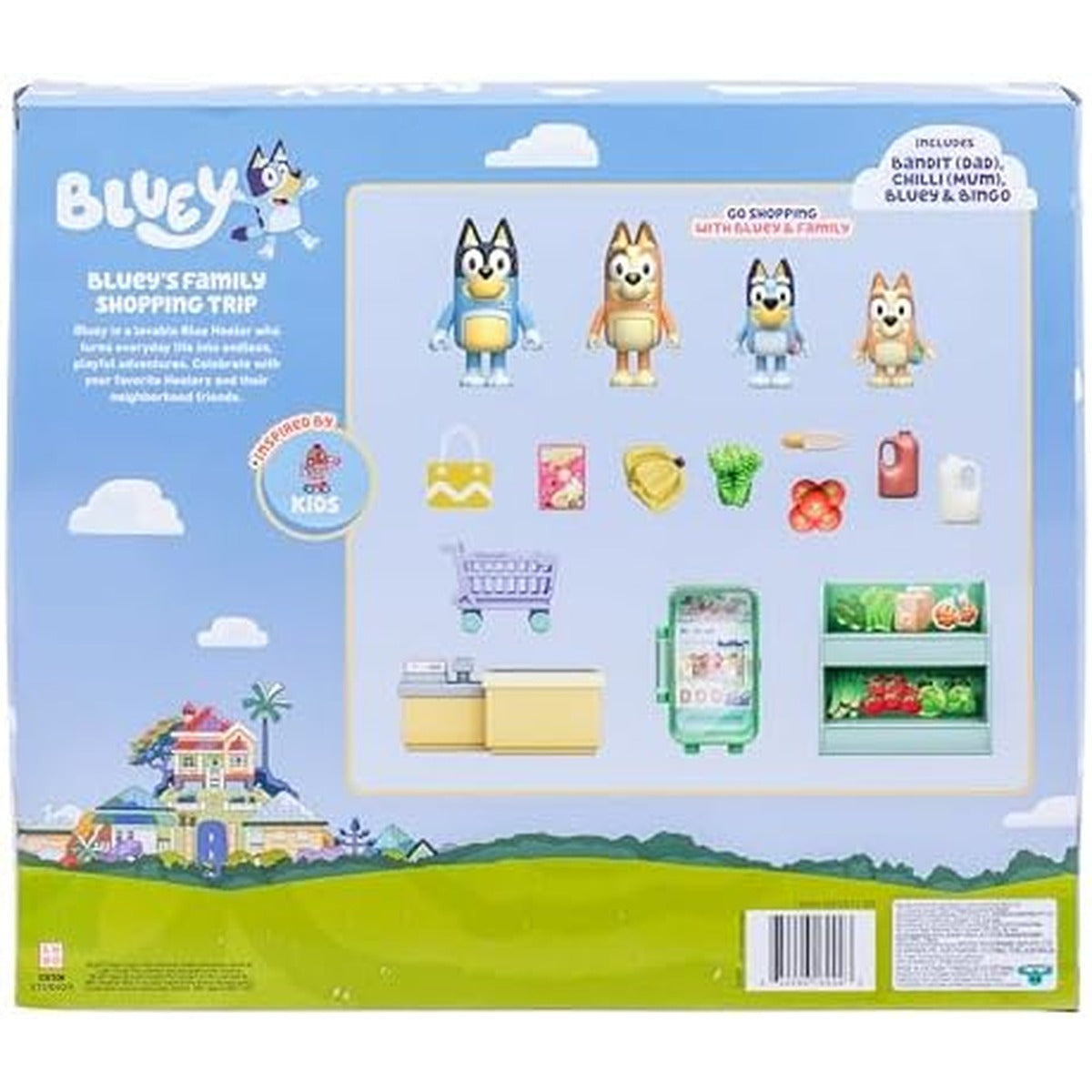 Bluey Series 13 Let's Play Chef Family Shopping Trip Exclusive Figure Playset