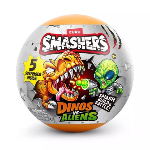 Smashers Mini Jurassic Light Up Ice Age Egg for Kids, Dinosaur Toy with 6+ Surprises, Slime, Sand, Stickers, Build & Light-Up Dino, Collectible Prehistoric Creatures, Indoor Play, Ages 3+