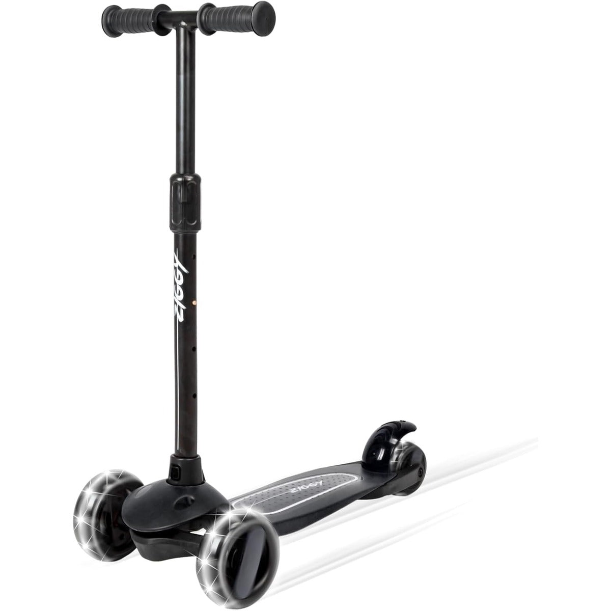ZIGGY 3-Wheel Tilt Scooter for Kids Ages 2-10 | Red Kick Scooter with LED Light-Up Wheels, 4-Height Adjustable