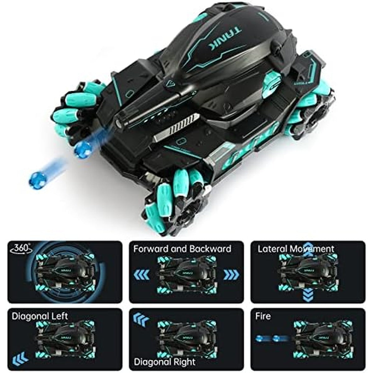 RC Tank That Shoots BBS, Nerf Tank Toy Kids Gift, Remote Control Tank for 8 Year Old Boy Toys, Hand Controlled RC Car with Water Bullet, Nerf Robot Hand Remote Control Car, RC Cars for Boys Age 8