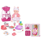 VDORA 14" Baby Doll with Care Backpack Set - Drinks Water, Urinates & 12 Sounds