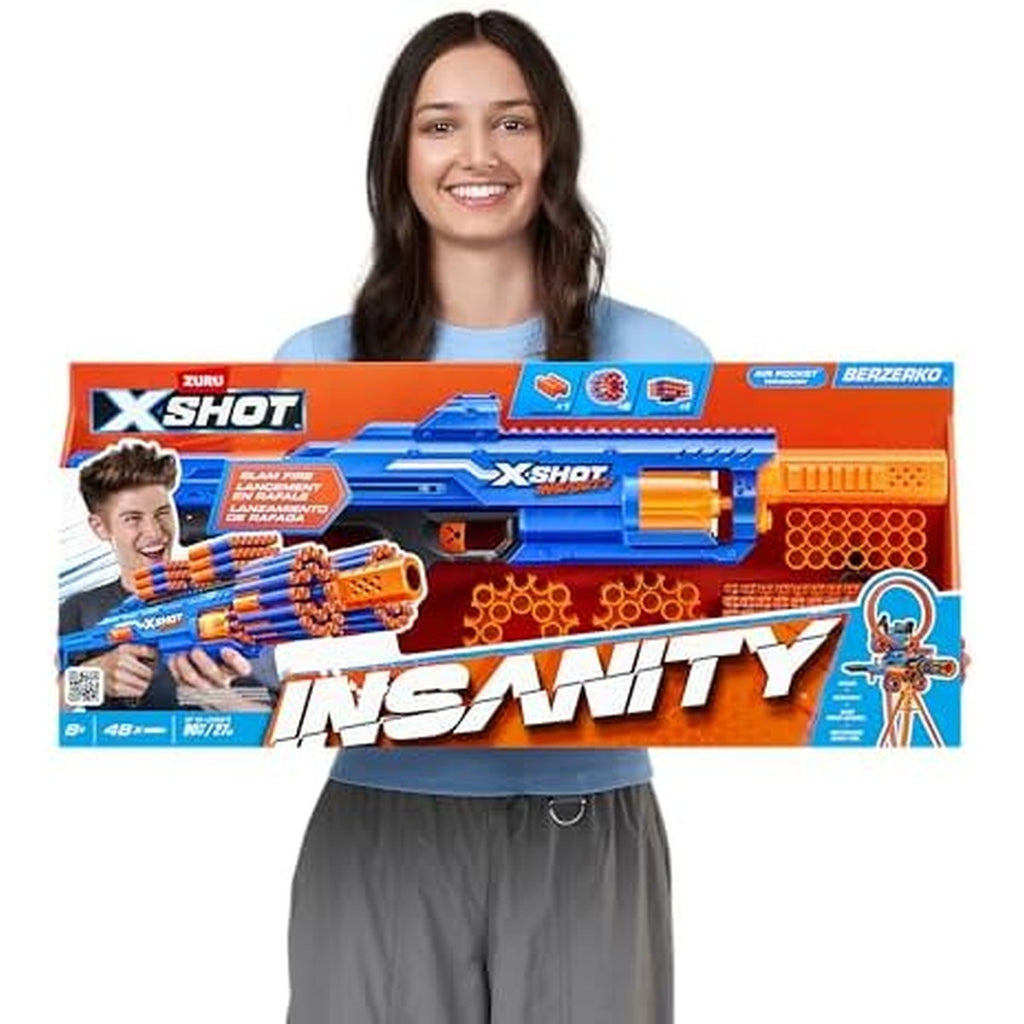 XSHOT Insanity Bezerko by ZURU with 48 Darts, Air Pocket Technology Darts and Dart Storage, Outdoor Toy for Boys and Girls, Teens and Adults