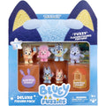 Bluey Fuzzies Deluxe Figure Pack. with 6 Specially Flocked Collectible Mini