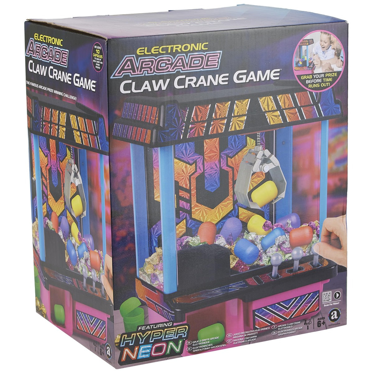 Ambassador Arcade Claw Electronic Crane Set (Hyper Neon Black Series)