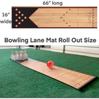 Mini Kids Bowling Set - Bowling Pins & Ball Game Set - Full Bowling Alley Games Toys & Score Cardfor Kid Age 5+ & Adult - Home Indoor Outdoor Backyard Lawn Yard (10 Pins, 1 Ball, 1 Lane Mat)