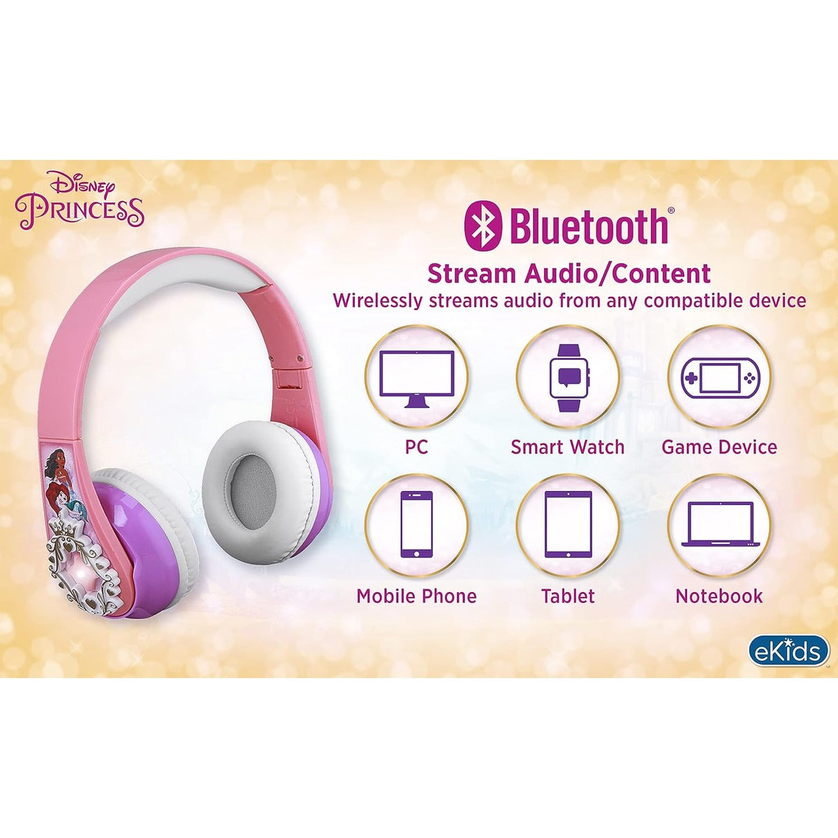 Princess Auxiliary Headphone With Stickers