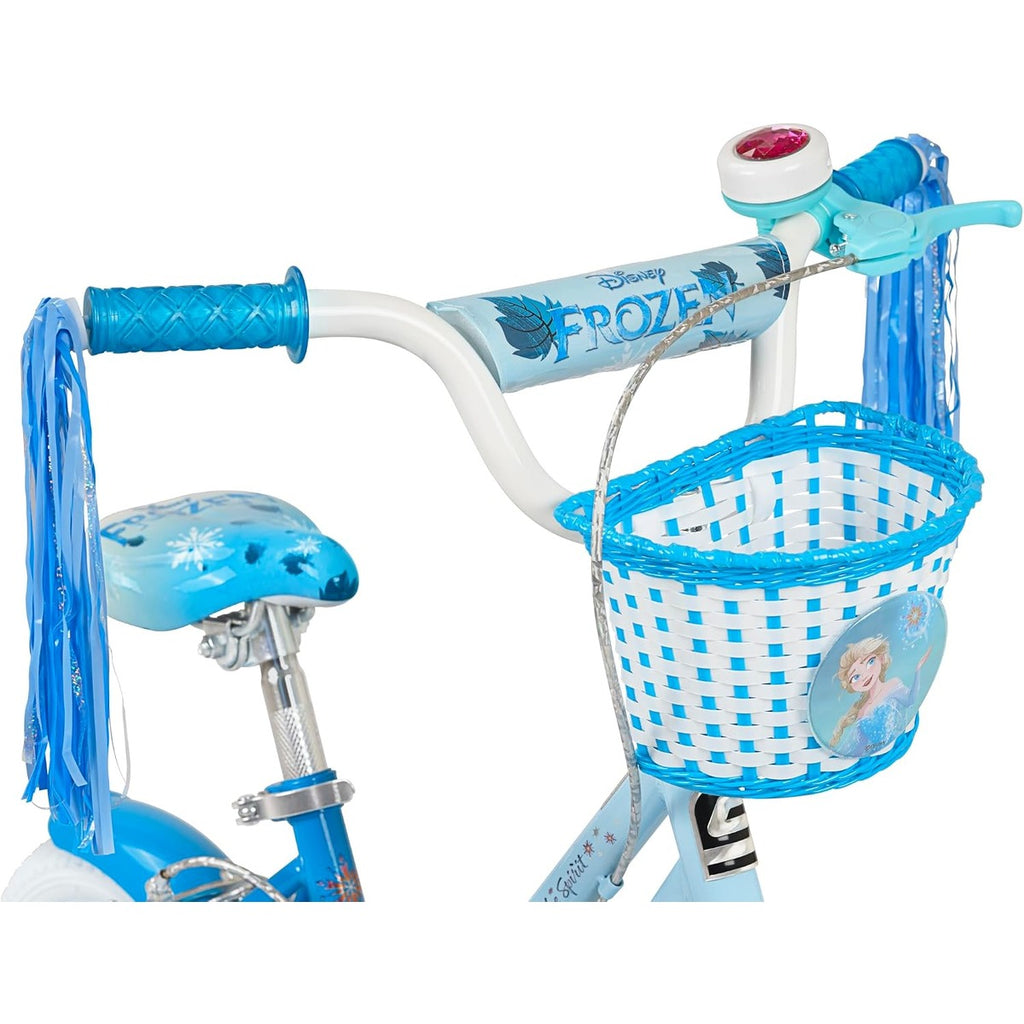Spartan 16" Disney Frozen Winter Frost Girls Bicycle - Removable Training Wheels, Adjustable Seat, Front Basket, Rear