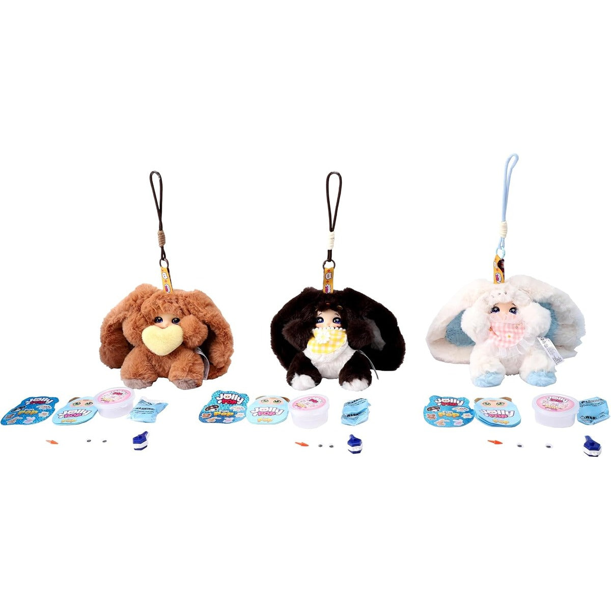 JollyPop Puppy FunPop S1 for Kids, Collectible Plush Toy Includes Plush Charm, Dress-Up Accessories, Character Cards