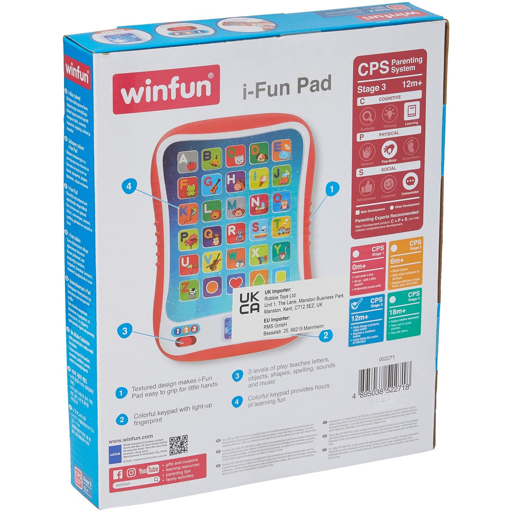 winfun I-Fun Pad Colourful Interactive Keypad Teaches Letters