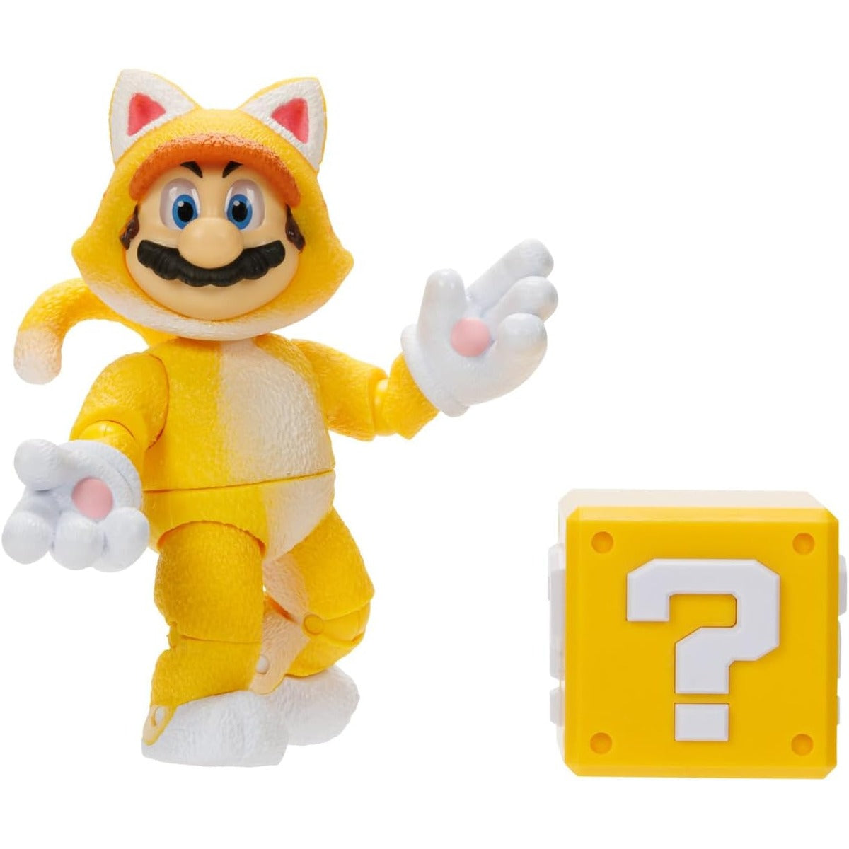 THE SUPER MARIO BROS. MOVIE 5 Inch Action Figures Series 2 Cat Mario Figure with Block