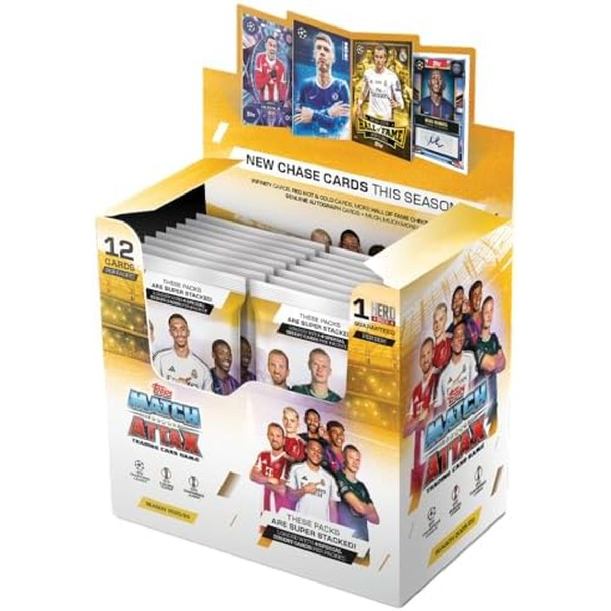 Topps Match Attax UCC 2025/2026 Collectible Football Trading Cards, Full Box with 32 Packets, 384 Cards with 4 Special Insert Cards per Pack, Officially Licensed Product