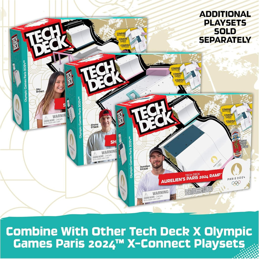 Tech Deck, Shane O'Neill's Olympic Games Paris 2024 Ramp Customizable X-Connect Park Creator Playset & Exclusive Fingerboard, Kids Toy for Ages 6+