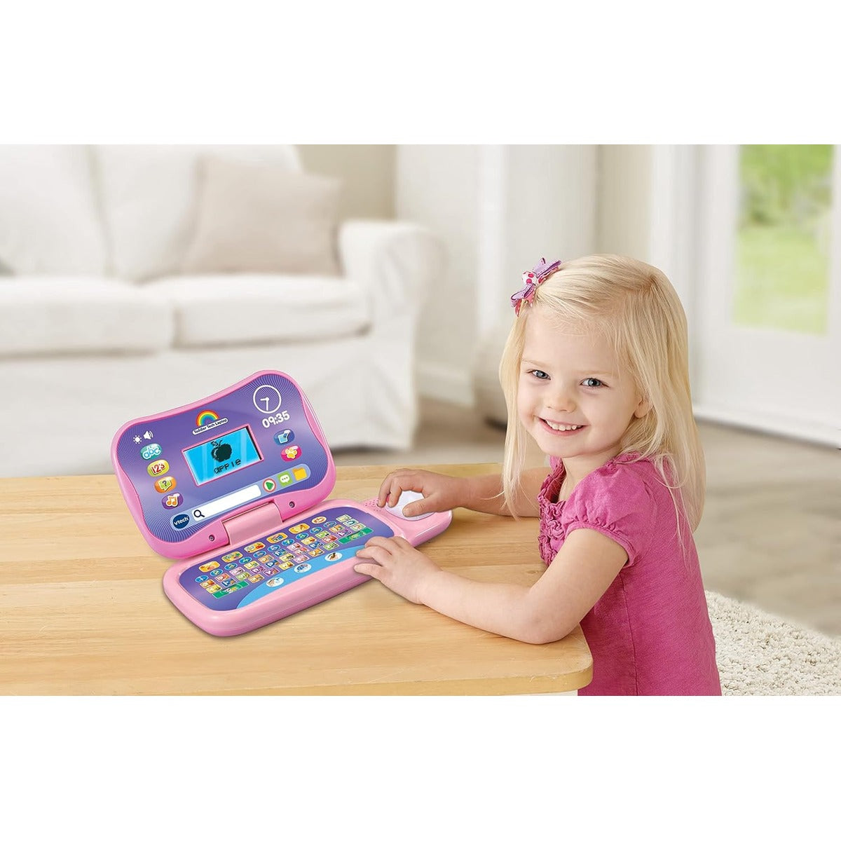 VTech - Toddler Tech Laptop, Pink Interactive Educational Computer Toy, 20 Games for Pre