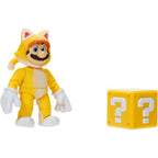 THE SUPER MARIO BROS. MOVIE 5 Inch Action Figures Series 2 Cat Mario Figure with Block