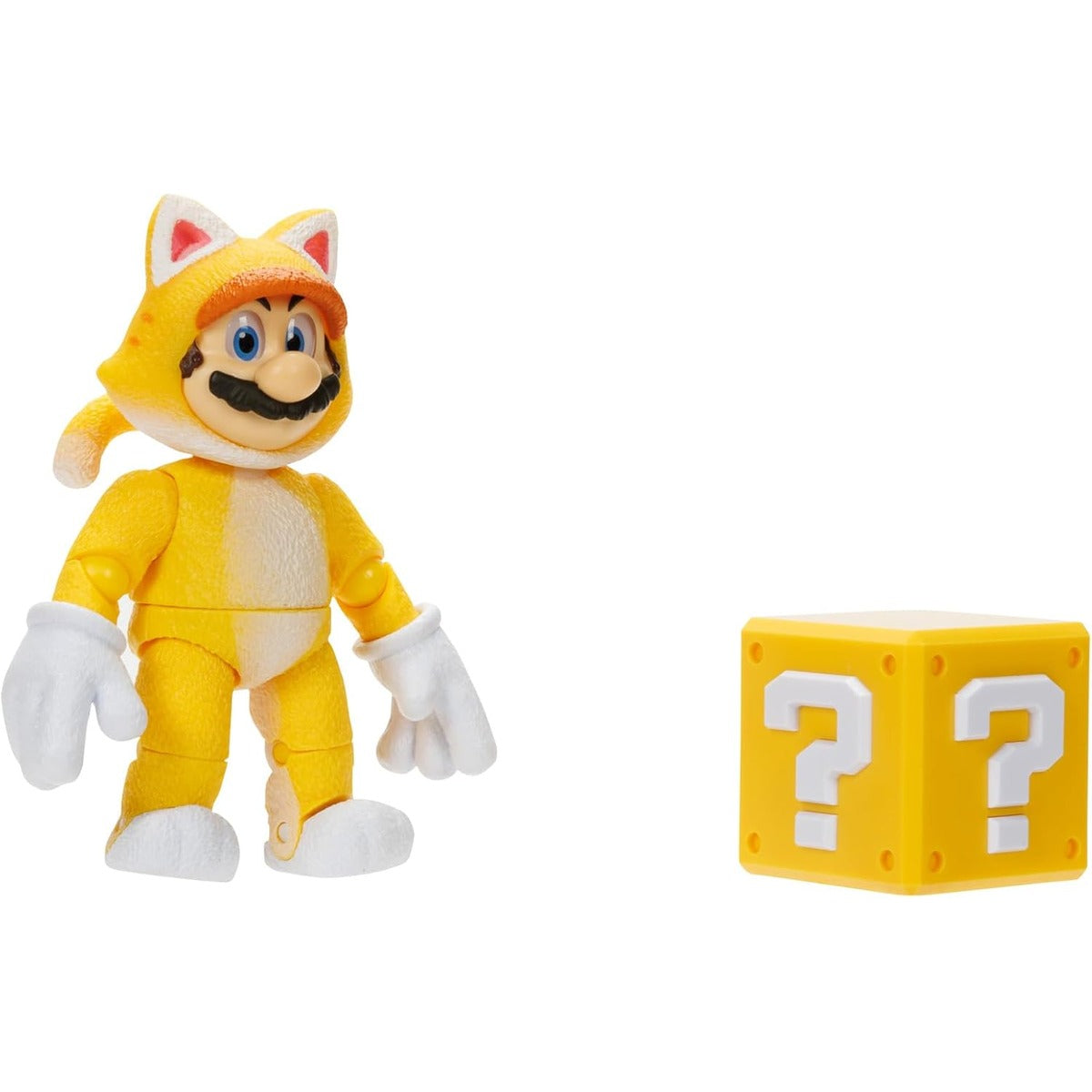 THE SUPER MARIO BROS. MOVIE 5 Inch Action Figures Series 2 Cat Mario Figure with Block