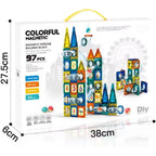 Colorful Magic Magnetic Pipeline Building Blocks, 97-Piece Educational STEM Construction Set, Ages 3+