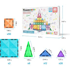 PicassoTiles 80pc Mini Travel Size Magnetic Tiles Building Blocks