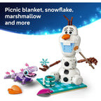 LEGO | Disney Frozen Olaf and Bruni's Picnic Fun Toy - Snowman Figure w/a Picnic Blanket & Accessories - DIY Bedroom
