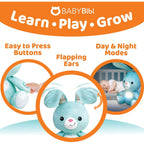 BabyBibi - Peluche de conejito de peluche suave interactivo, 16 pulgadas de alto, juguete Peek a Boo para edades de 6 meses a 5 años
