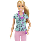 Barbie Nurse Blonde Doll (12-in/30.40-cm) with Scrubs Featuring a