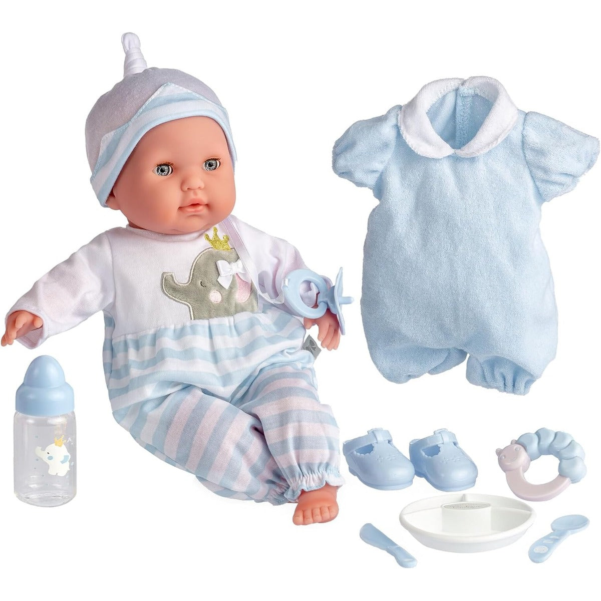 Baby Habibi Realistic Growing Up Baby Doll 14inch, Lifelike Design with Realistic Features, Drinks Milk, Shrinks & Grows, Includes Accessories & Removable Trendy Outfit for Interactive Play, Ages 3+
