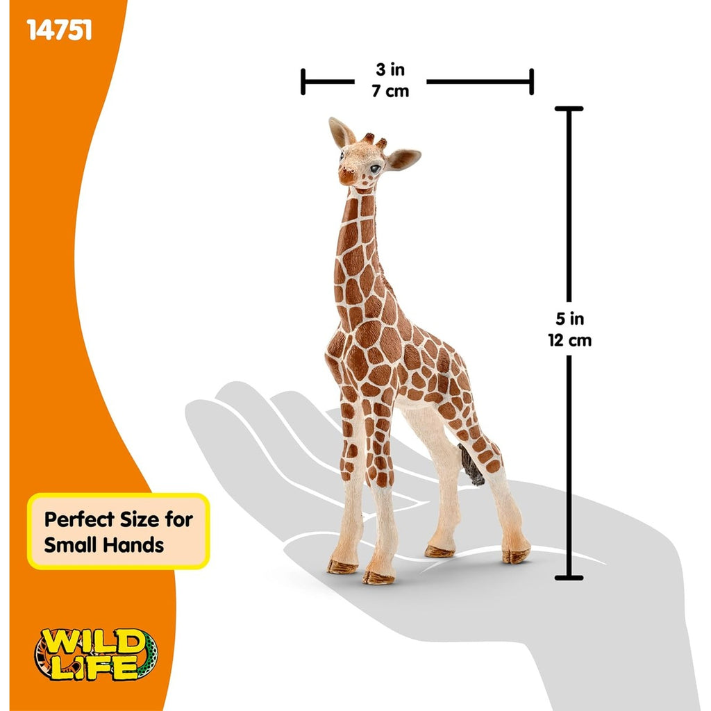 Schleich Wild Life Giraffe Calf Animal Figurine - Realistic and Highly Detailed Baby Giraffe Toy Figure, Fun and Educational Play for Boys and Girls, Gift for Kids Ages 3+
