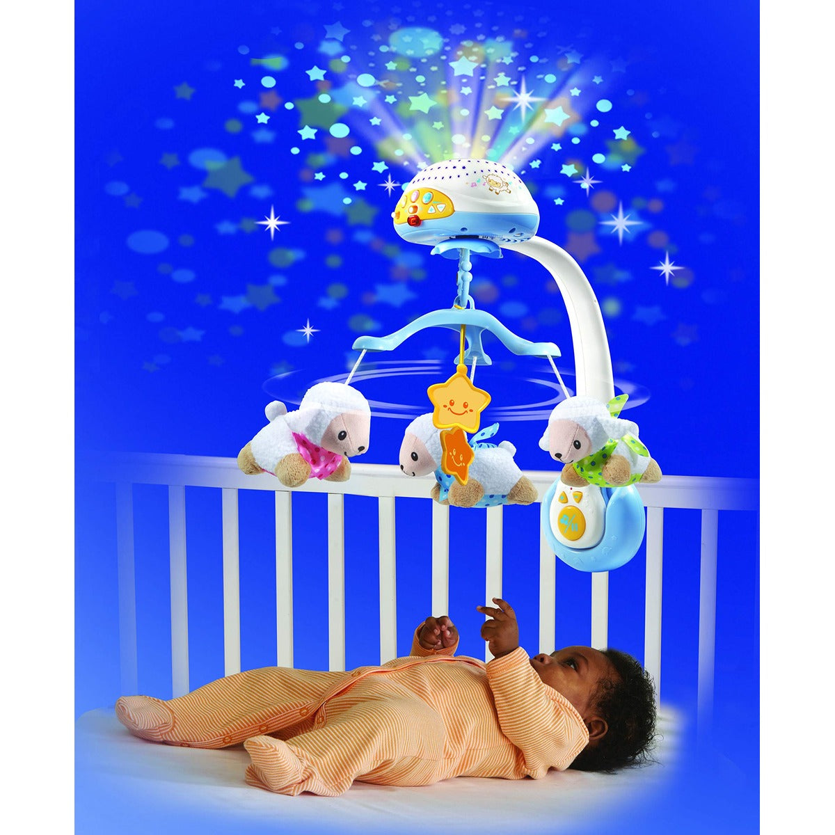 VTech Lullaby Lambs Mobile (Blue), Baby Night Light Projector