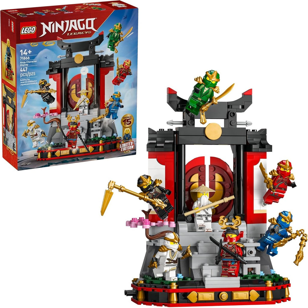 LEGO NINJAGO Ninja Character Display 15th Anniversary Building Toy for Kids, Ages 14+ - Ninja Playset W/Elemental Master of Lightning + 7 Minifigures - Gift Idea for Teen Boys &amp; Girls - 71866