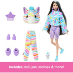 Barbie Cutie Reveal Doll & Accessories, Color Dream Series, Rainbow Zebra Costume & 10 Surprises Including Color Change