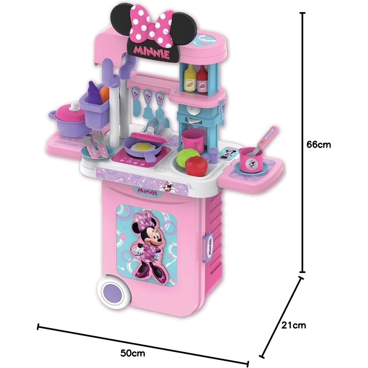 Disney Minnie Mouse Kitchen Trolley Case 3 In 1, Pink, EODS008