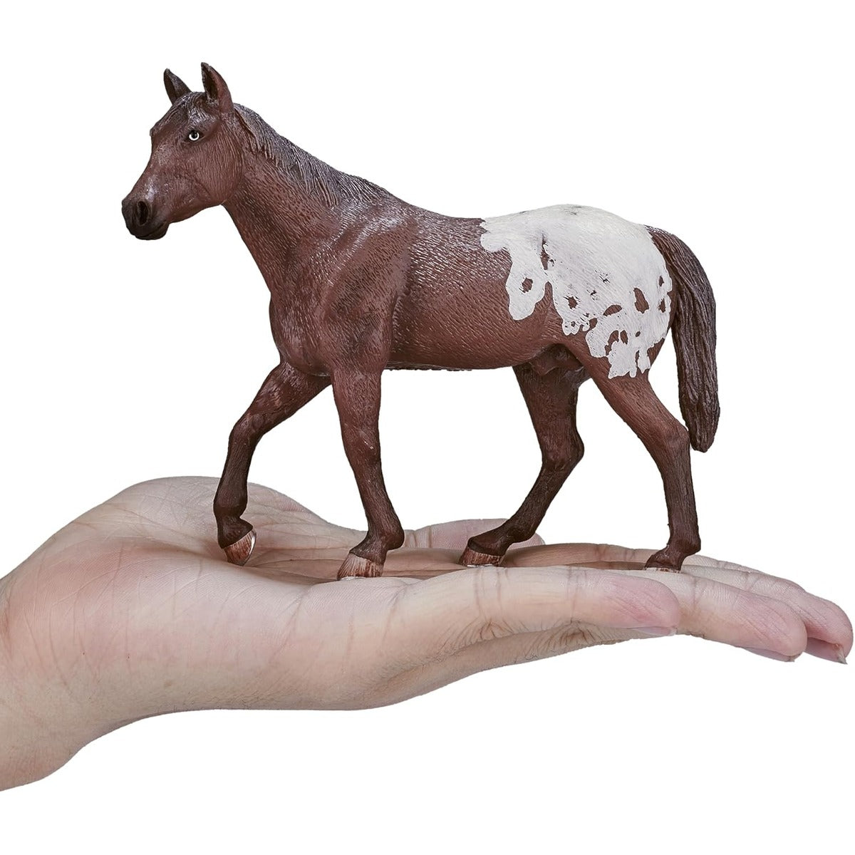 MOJO Appaloosa Stallion with a Chestnut Blanket Realistic Horse Toy