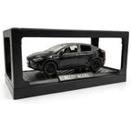 1:28 Scale Electric SUV Car Model Car with Open Up Rear Doors Special Display Base Light and Sound (Black)